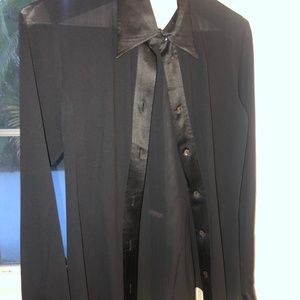 Dolce & Gabbana Black French Silk Button Blouse